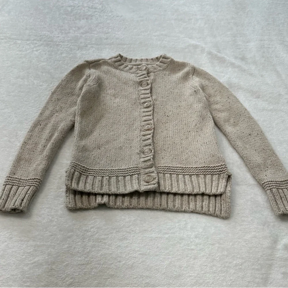 GAP Cream Knit Crewneck Cardigan Sweater Unisex - Picture 5 of 9